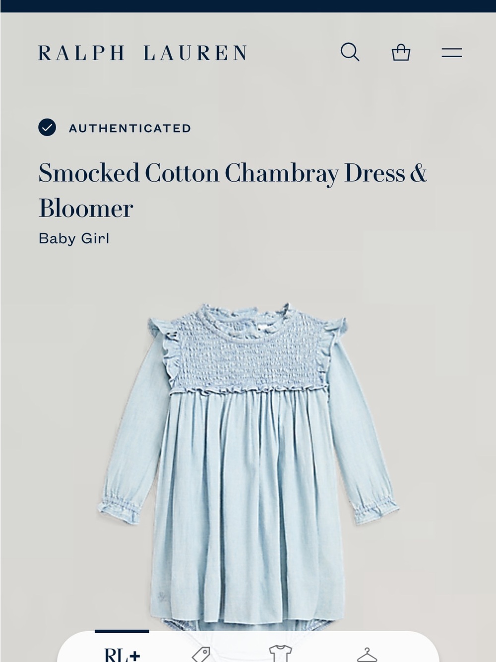 Ralph Lauren Light Blue Chambray Bloomer